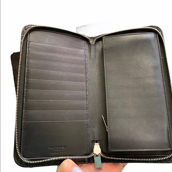 YSL Black Crocodile Embossed Zip Around Wallet - Picture 3 of 9